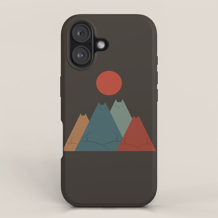 Cat Landscape 64: Group Meowditation iPhone Case Gallery Image 1