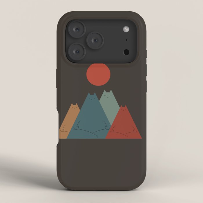 Cat Landscape 64: Group Meowditation iPhone Case Gallery Image 3