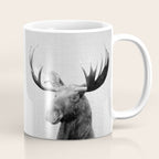 Moose - Black & White Coffee Mug Gallery Image 1