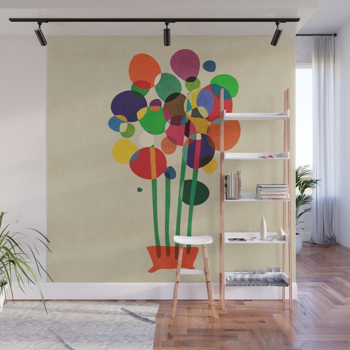 Happy flowers in the vase Wall Mural Gallery Image 1