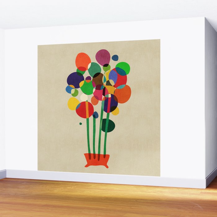 Happy flowers in the vase Wall Mural Gallery Image 2