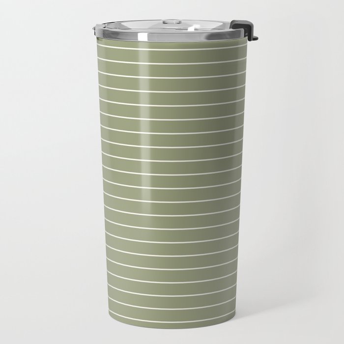 Minimal Arch LIII Earthy Sage Green Modern Geometric Lines Travel Mug Gallery Image 2