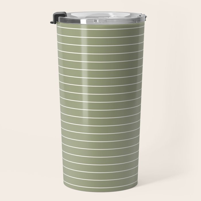 Minimal Arch LIII Earthy Sage Green Modern Geometric Lines Travel Mug Gallery Image 3