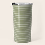 Minimal Arch LIII Earthy Sage Green Modern Geometric Lines Travel Mug Gallery Image 3