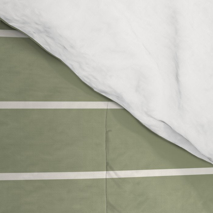 Minimal Arch LIII Earthy Sage Green Modern Geometric Lines Comforter Gallery Image 4