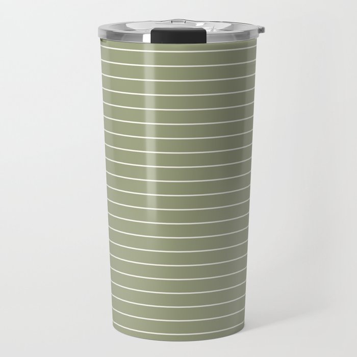 Minimal Arch LIII Earthy Sage Green Modern Geometric Lines Travel Mug Gallery Image 1