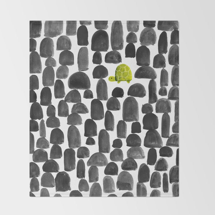 Turtle in Stone Garden Throw Blanket Gallery Image 2