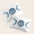 Blue Moon Phases Watercolor Pillow Sham Gallery Image 3