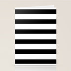 Black and White Horizontal Stripes Stationery Card Gallery Image 2