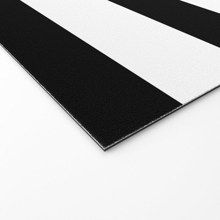 Black and White Horizontal Stripes Welcome Mat Gallery Image 2
