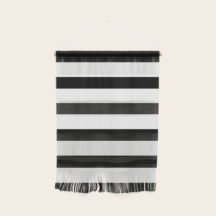 Black and White Horizontal Stripes Wall Hanging Gallery Image 1