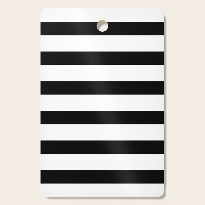 Black and White Horizontal Stripes Cutting Board Gallery Image 1