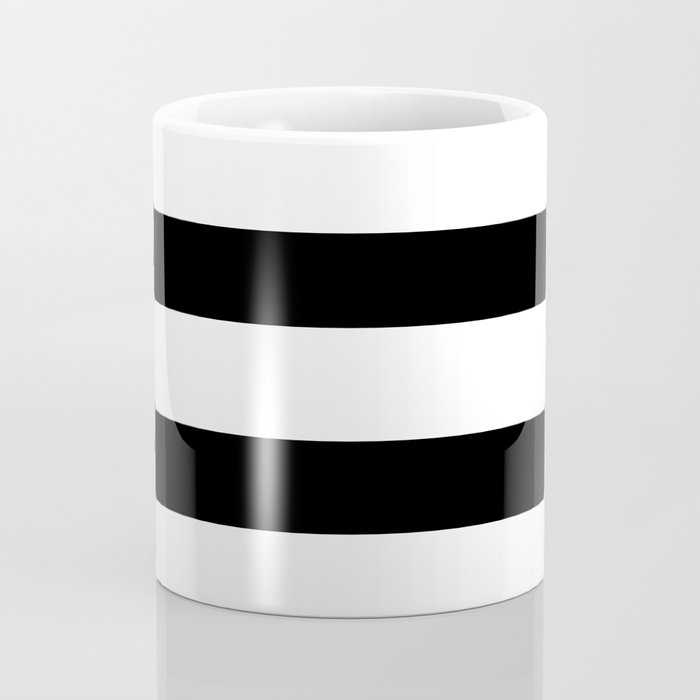 Black and White Horizontal Stripes Coffee Mug Gallery Image 4