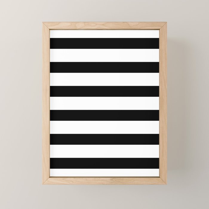 Black and White Horizontal Stripes Mini Art Print Gallery Image 1