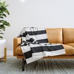 Black and White Horizontal Stripes Throw Blanket Gallery Image 1
