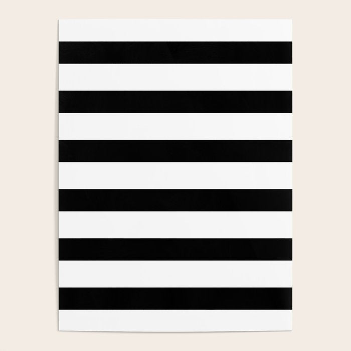 Black and White Horizontal Stripes Poster Gallery Image 1