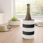Black and White Horizontal Stripes Wine Chiller Gallery Image 4