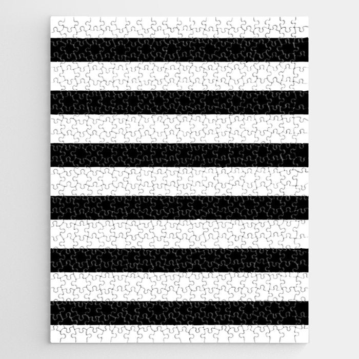 Black and White Horizontal Stripes Jigsaw Puzzle Gallery Image 1