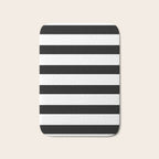 Black and White Horizontal Stripes Bath Mat Gallery Image 1