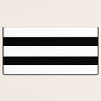 Black and White Horizontal Stripes Desk Mat Gallery Image 3