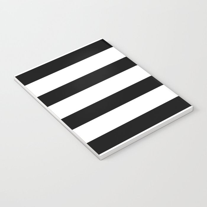 Black and White Horizontal Stripes Notebook Gallery Image 3