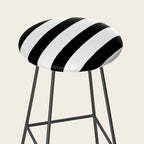 Black and White Horizontal Stripes Stool Gallery Image 2