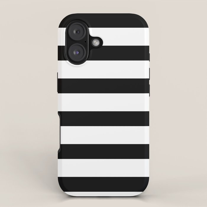Black and White Horizontal Stripes iPhone Case Gallery Image 1