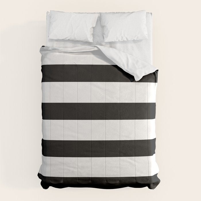 Black and White Horizontal Stripes Comforter Gallery Image 6