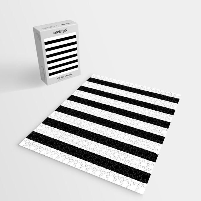 Black and White Horizontal Stripes Jigsaw Puzzle Gallery Image 2