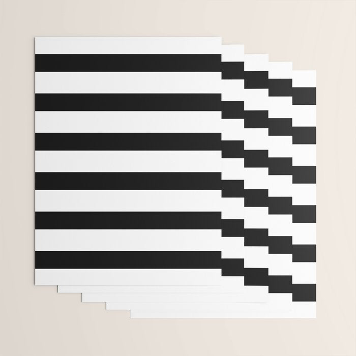 Black and White Horizontal Stripes Wrapping Paper Gallery Image 3