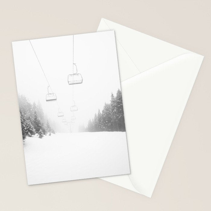 Winter Ski Lift Stationery Card Gallery Image 2