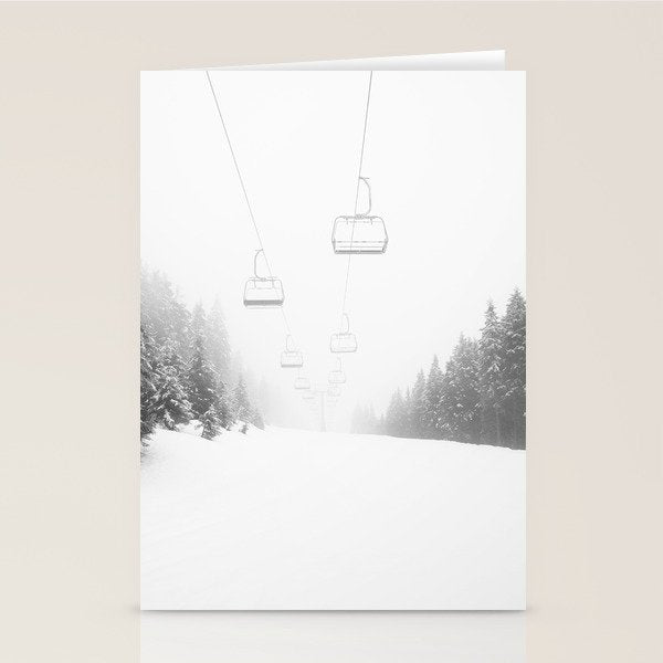Winter Ski Lift Stationery Card Gallery Image 2