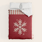 Snowflake Red Striped Comforter Gallery Image 6