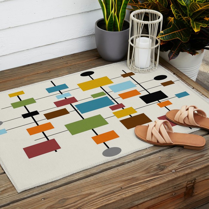 Mid-Century Modern Art 1.3 Outdoor Rug Gallery Image 2