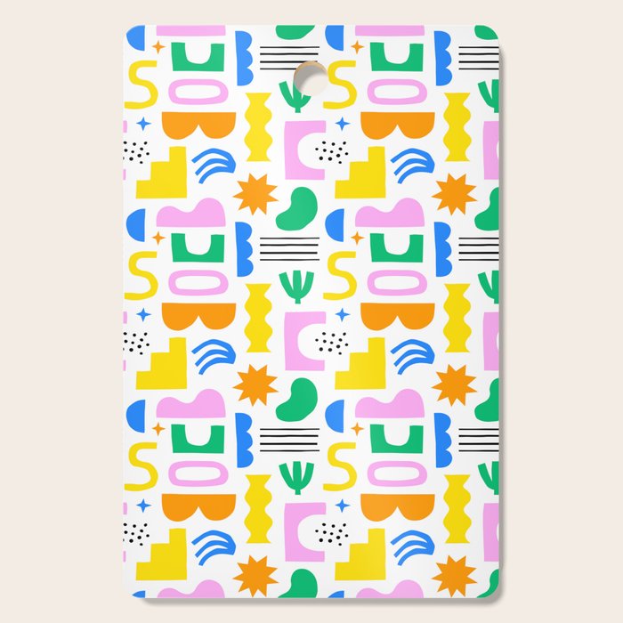 Colorful abstract organic shape art pattern Cutting Board Gallery Image 1