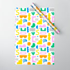Colorful abstract organic shape art pattern Wrapping Paper Gallery Image 1