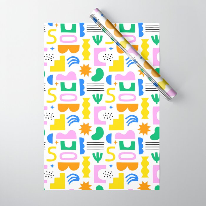 Colorful abstract organic shape art pattern Wrapping Paper Gallery Image 1