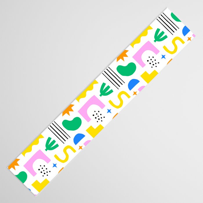 Colorful abstract organic shape art pattern Table Runner Gallery Image 3