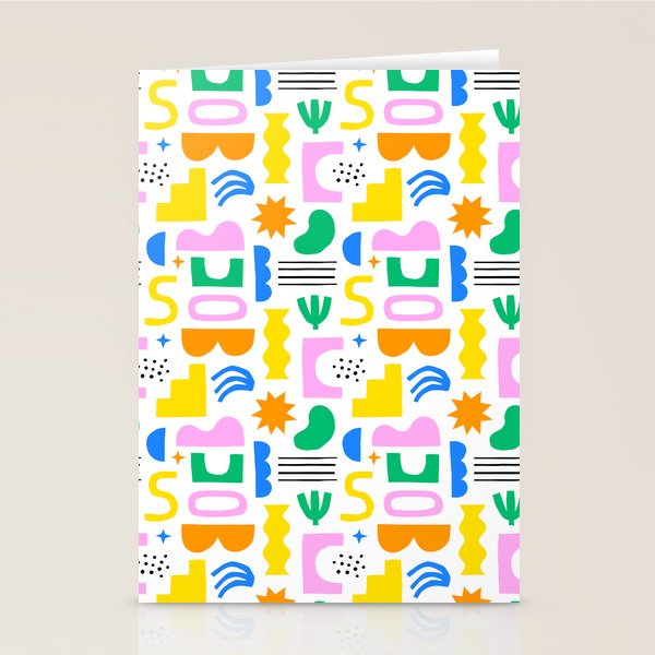 Colorful abstract organic shape art pattern Stationery Card Gallery Image 2