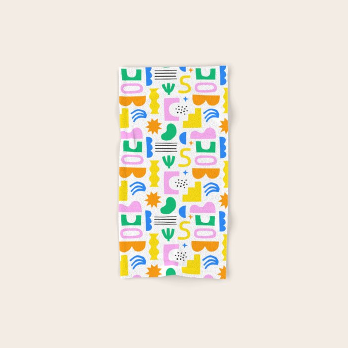 Colorful abstract organic shape art pattern Bath Towel Gallery Image 1