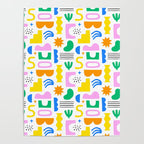 Colorful abstract organic shape art pattern Poster Gallery Image 4