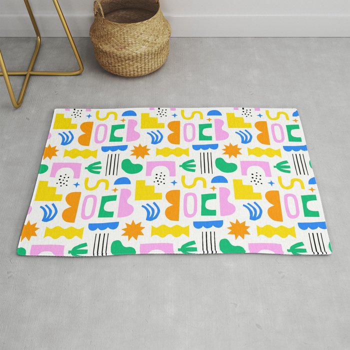Colorful abstract organic shape art pattern Rug Gallery Image 1