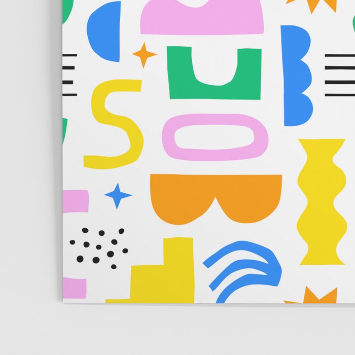 Colorful abstract organic shape art pattern Poster Gallery Image 3