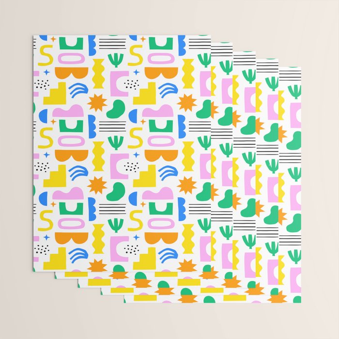Colorful abstract organic shape art pattern Wrapping Paper Gallery Image 3