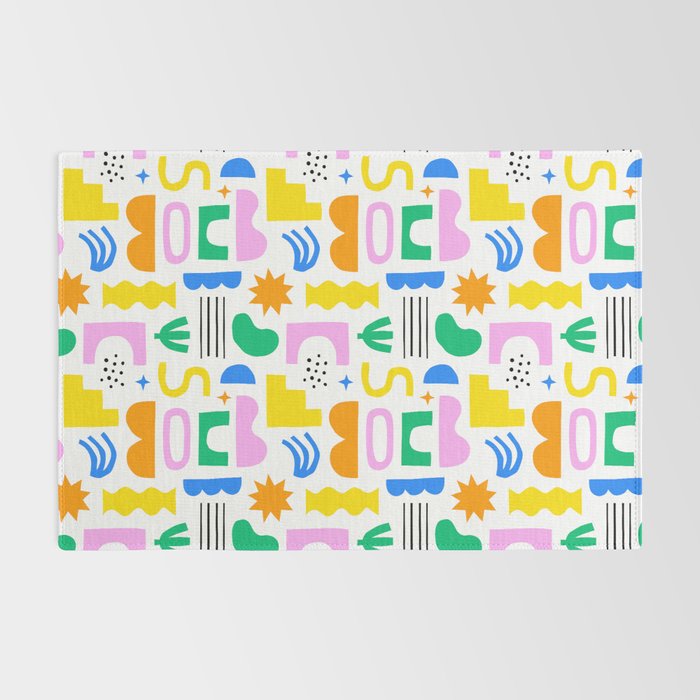 Colorful abstract organic shape art pattern Rug Gallery Image 2