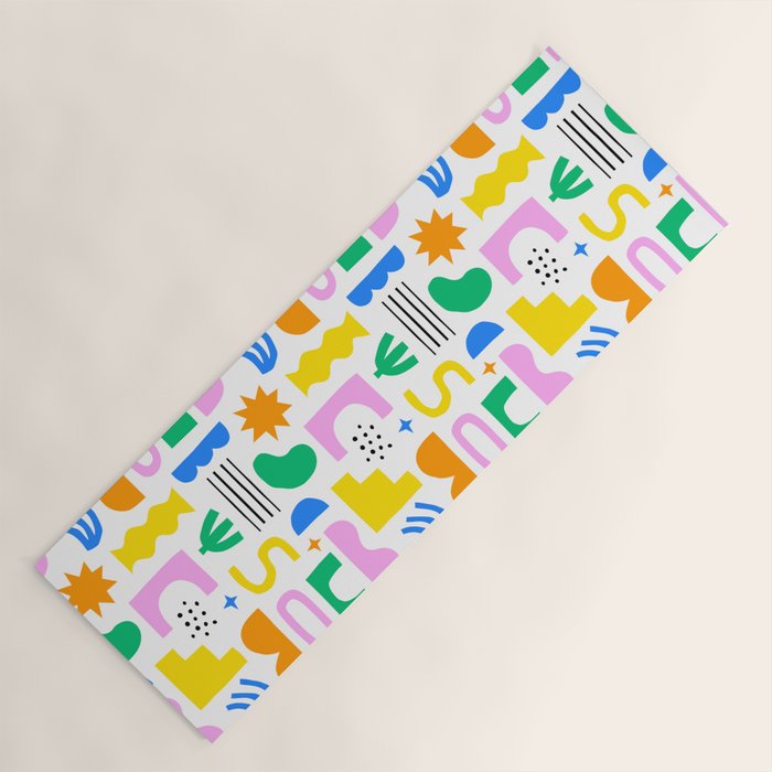Colorful abstract organic shape art pattern Yoga Mat Gallery Image 1