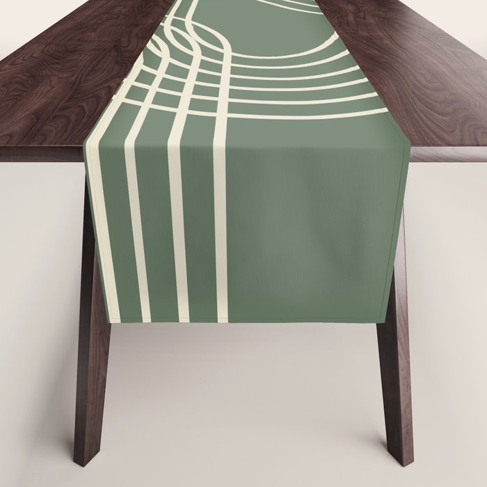 Minimalist Lines in Forest Green Table Runner Gallery Image 1