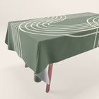 Minimalist Lines in Forest Green Tablecloth Gallery Image 1