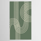 Minimalist Lines in Forest Green Tablecloth Gallery Image 2
