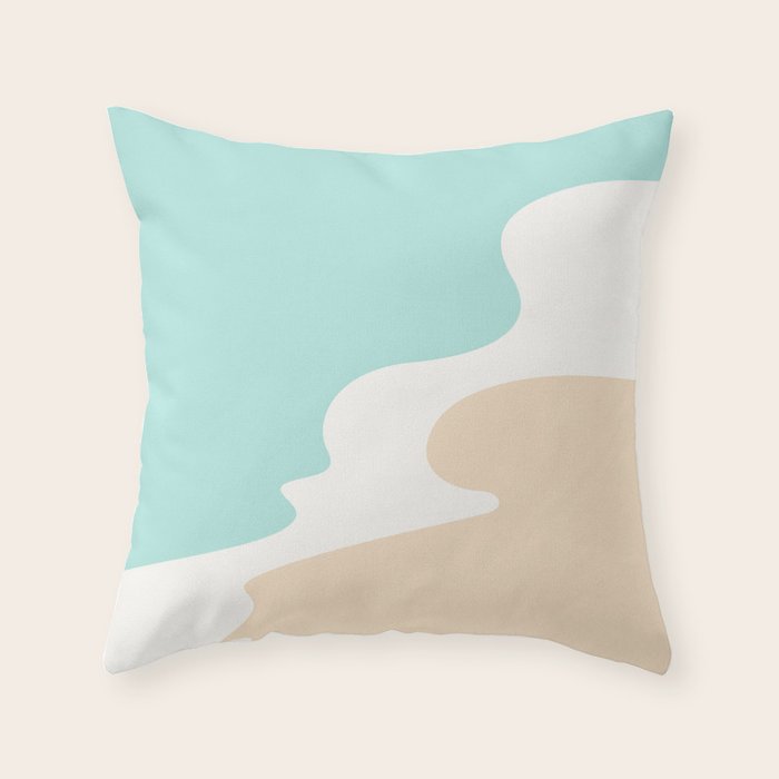 Sand and Sea Coastal Shoreline Throw Pillow Gallery Image 6